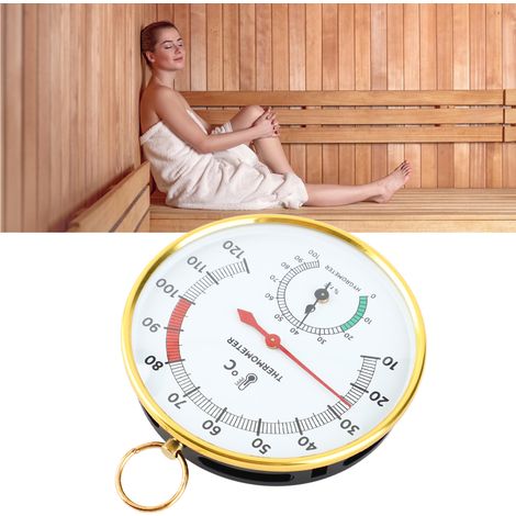 Thermomètre Hygromètre pour Sauna - Aluminium - 10 à 120°C - Affichage 2 en 1 - Montage Murale (1/5)