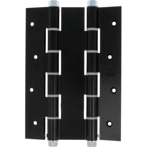 Charnière double action 180 x 133 x 4 mm Côtes carrées Verrouillage automatique et régulation de la puissance Clé Allen incluse Portes de 35 mm d'épaisseur maximale Aluminium noir (1/4)