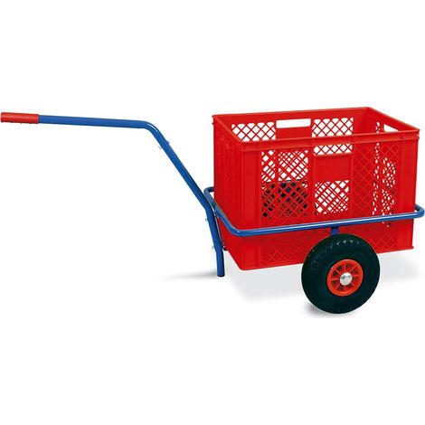 BRB Handwagen mit Kunststoffkorb, H 410 mm, rot, LxBxH 1250x640x660 mm, Tragkraft 200 kg (1/2)