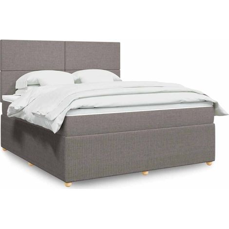 Boxspringbett mit Matratze Taupe 180x200 cm Stoff (1/5)
