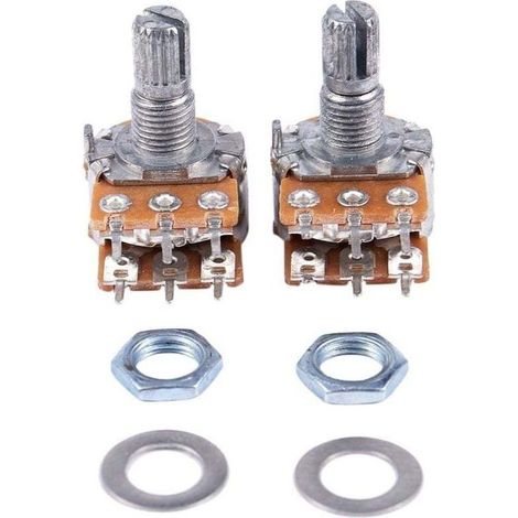2 Pcs B50K 50K Ohms 6 bornes double rotatif coniques potentiometres lineaires-Crezuo (1/4)