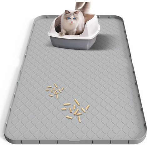 Tappetino per lettiera per gatti in silicone di grandi dimensioni, idrorepellente, antiscivolo e facile da pulire. (1/5)