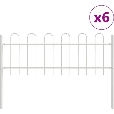 Maison Exclusive - Gartenzaun 6 pcs Weiß 10,2 x 0,6 m Pulverbesch (1/5)