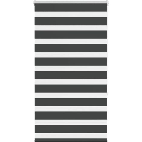 Doppelrollo Schwarz 75x150 cm Stoffbreite 70,9 cm Polyester