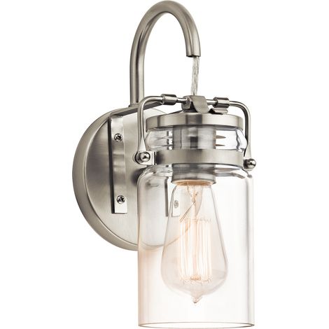 Elstead Brinley - 1 Licht Wandleuchte Nickel gebürstet, E27 (1/5)