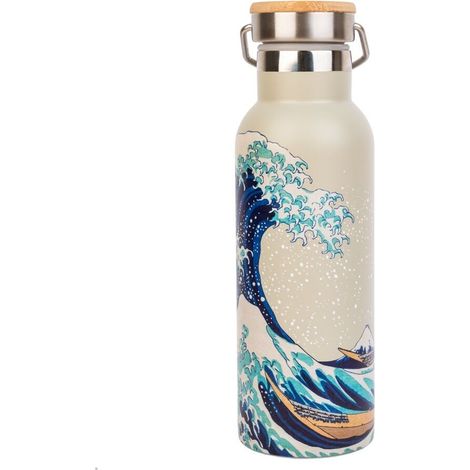 Stainless Steel Water Bottle 500ml - Great Wave Design (1/5)