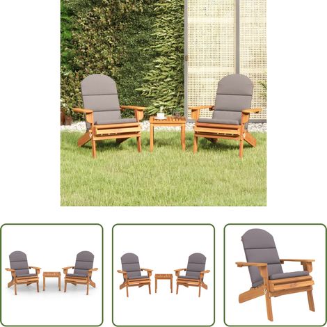 Salon de jardin - Ensemble de salon de jardin Adirondack 3 pcs bois acacia solide (1/5)