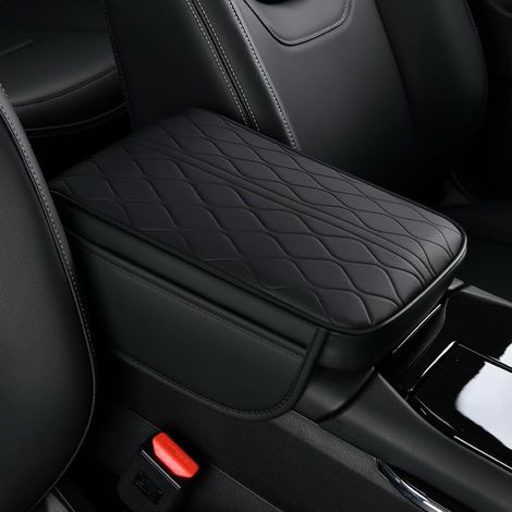 Coussin D'accoudoir Voiture En Mousse à Mémoire De Forme, Couverture Console Centrale Voiture Accessoires Automobiles, Boîte Cuir Accoudoir Accessoires Pour Les Véhicules(Noir)