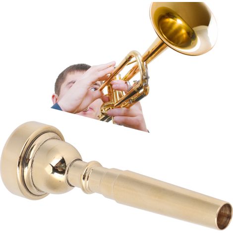 Embouchure Professionnelle 5C pour Trompette en Laiton Doré - Accessoire Élégant pour Cuivres (1/4)