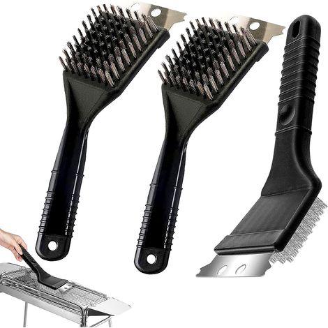 3pcs, Brosse de nettoyage de gril, BBQ Brush, BBQ Brosse de Nettoyage , outil de nettoyage avec grattoir, adapté au gril à charbon de bois (1/5)