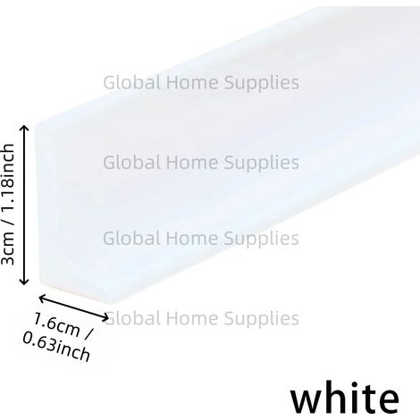 (White Height 3cm-250cm - 8.2ft)Shower Threshold Water Guard Dam Bottom Seal for Bathroom Glass Shower Door Strip Dry and Wet Separation Caulk Seal Edge Tape (1/4)