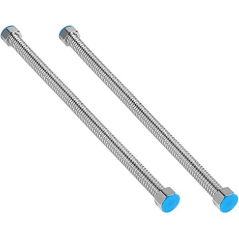 Lot de 2 tubes flexibles ondulés en acier inoxydable de 48 cm, tuyau flexible DN20 de 3/4 pouce avec rondelle pour chauffe-eau, toilettes, baignoires et robinets. (1/5)