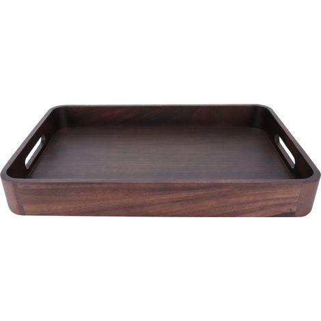 Rechteckiges Serviertablett aus Holz mit Griff, Tablett zum Servieren von Tee und Accessoires.