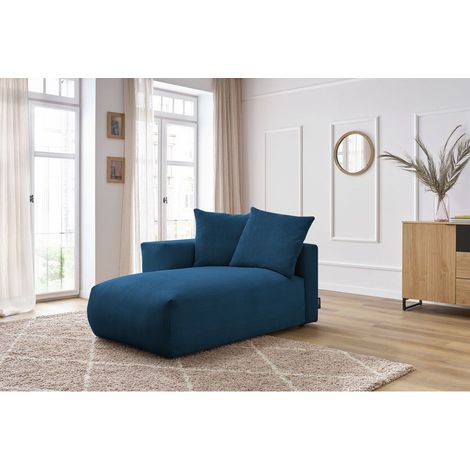 BOBOCHIC - Méridienne avec accoudoir pour canapé modulable VOLTAIRE Angle gauche Bleu foncé (1/5)