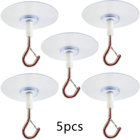 Lot de 5 crochets de plafond autocollants, pour suspension, outils de jardin, serviettes, accessoires de salle de bain et cuisine (1/5)