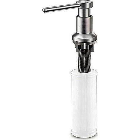 Distributeur de savon de cuisine intégré, distributeur de liquide vaisselle durable, en acier inoxydable 304, bouteille de 350 ml.
