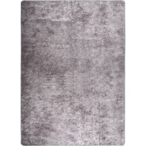 Tapis lavable antidérapant Tapis de salon Tapis d'entrée 120x180 cm Gris 49450 (1/5)