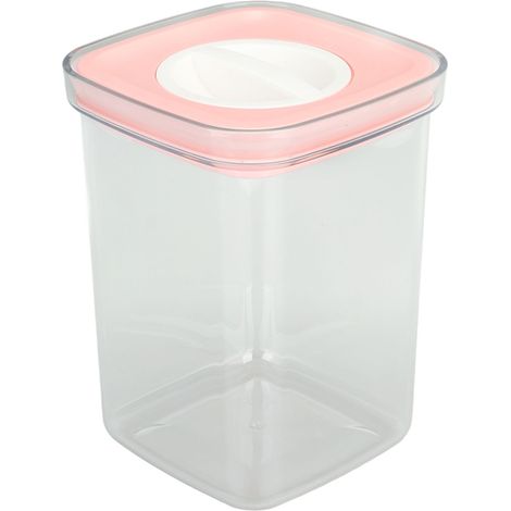 Boîte de conservation alimentaire hermétique de cuisine, récipient transparent avec couvercle pour riz mélangé, rose, 1300 ml