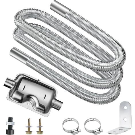 Réchauffeur auxiliaire échappement acier inox 200cm - Silencieux amélioré pour groupe électrogène (1/5)