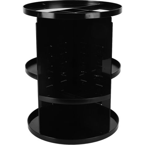 360° drehbarer Make-up-Organizer, Aufbewahrungskoffer aus Acryl, großes Fassungsvermögen, schwarz, für Schmuck und Bürokosmetik (1/5)