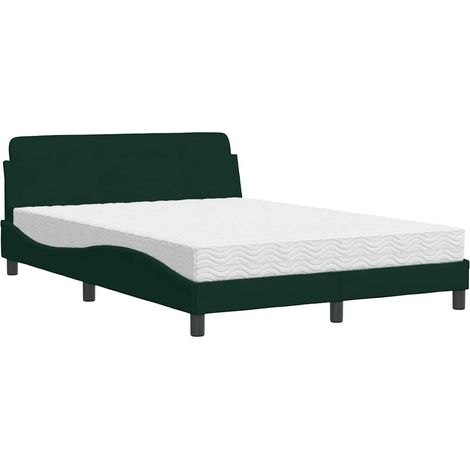 Maison Exclusive - Letto con Materasso Dover Verde Scuro 120x200 cm in Velluto (1/5)