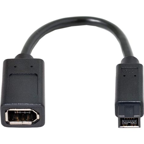 Cablecc Câble IEEE 1394 6 Broches Femelle vers 1394b mâle 9 Broches Firewire 400 vers 800 20 cm (1/5)