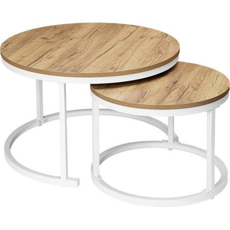 Juego de 2 mesas de centro Galen Craft White Loft
