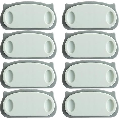 Juego de 8 organizadores de cables de alimentación para montaje en pared. Lisos. (1/3)