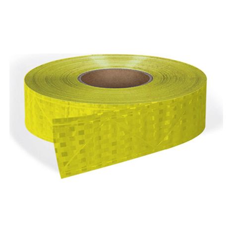 Cinta retroreflectante de coser plastificada Highman. Cinta alta visibilidad para ropa de trabajo.  Amarillo fosforescente