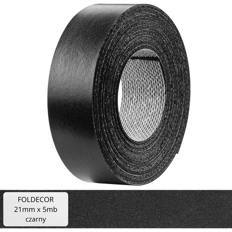 Borde de mueble melamina negra con pegamento termofusible 21 mm (5 m) (1/5)