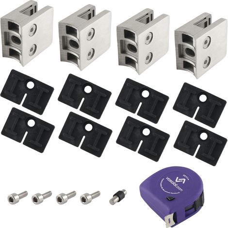 Glashalter M23 ø 42,4mm für Rundrohr & Glas 10,76mm Edelstahl V2A