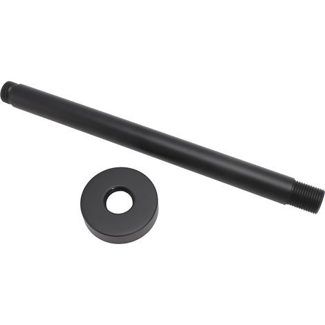Shower head extension arm, wall-mounted, matte black stainless steel, easy to install, shower hose extension for bathroom, 25 cm (1/5)