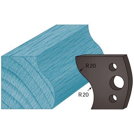 Diamwood Jeu de 2 Contre-fers Profilés Ht. 38 x 4 mm Doucine A09 - Acier de Qualité - Épaisseur 4 mm - Entraxe 24 mm - Compatibilité : CMT, LEMAN, HOLZMANN (1/2)