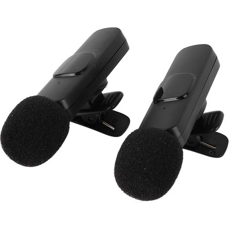 Microphone cravate sans fil double K9, microphone à pince pour étiquettes, réduction du bruit, interface USB-C pour iOS, batterie intégrée