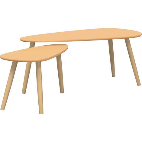 Maison Exclusive - 2-tlg. Couchtisch-Set Massivholz Kiefer Braun