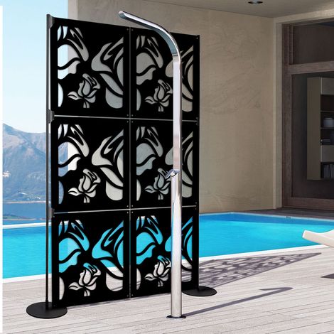 ADENIUM - Panneau ajouré en PVC - Brise-soleil - Couleur : noir - Dimension : 73x73 cm