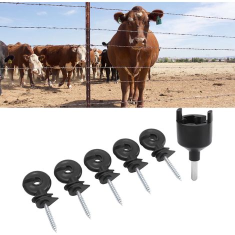 Clous isolants, isolateurs autotaraudeurs pour clôtures électroniques, boulons spéciaux pour élevages, clous isolants (1/5)