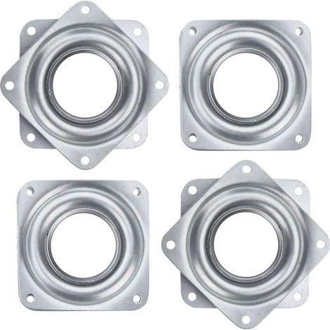 Anillos de cojinete para plato giratorio cuadrado de 360 grados, plateados, de 4 piezas, 71 x 8 mm (1/5)