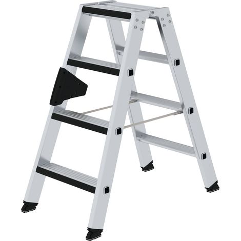 Günzburger Steigtechnik Escabeau à marches accessible des deux côtés avec clip-step relax 2 x 4 marches - 042208 (1/4)