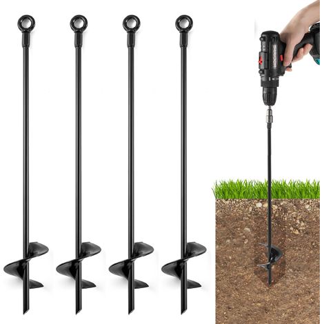 Ancrages sol robustes vis pour maison mobile balançoire tente lot de 4 (1/5)