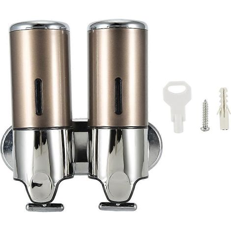 Wandmontierter Flüssigseifenspender für die Dusche, manuelle Pumpe für Shampoo, Set für Hotelbad und WC, praktisches Zubehör. (1/5)