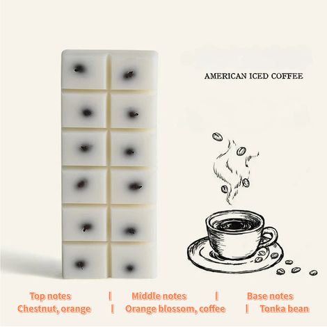 Cubes parfumés faits main, à base de cire de soja et d'extraits de plantes, recharge brûle-parfum (12 cubes/env. 72g) - Americano Iced Coffee (1/5)