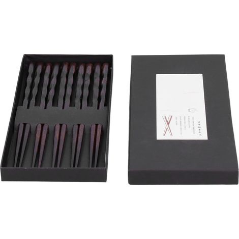 Lot de 5 paires de baguettes japonaises réutilisables en bois, accessoire de cuisine (1/5)