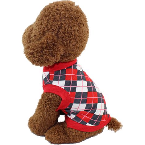 Vêtements de Noël pour animaux de compagnie, gilet d'Halloween pour chien, motif diamant, vêtements pour animaux de compagnie