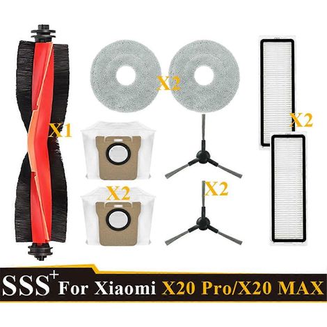 Filtre pour aspirateur brosse pour aspirateur Filtre de brosse pour aspirateur filtre de Robot Aspirateur X20 Max/X20 Pro/D109GL/D102GL Main Roller Side Brosse HEPA Filtre (1/5)