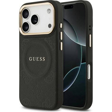 Guess Peony Hot Stamp MagSafe Hülle für iPhone 17 Pro - Schwarz (1/5)