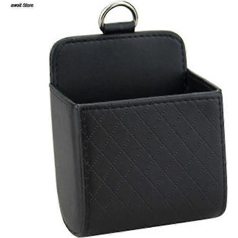 1 sac de rangement pour voiture, organisateur suspendu en cuir pour grille d'aération et tableau de bord, porte-lunettes et porte-téléphone, accessoires de voiture (1/5)