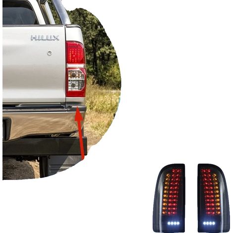 Gruppo ottico posteriore, struttura resistente, visibilità migliorata, compatibile con Toyota Hilux 2008-2014, nero, un set (1/2)