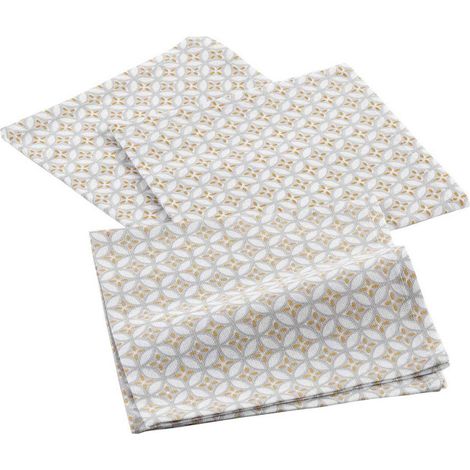 Lot de 3 Serviettes de Table "Azelia" 40x40cm Gris (1/3)
