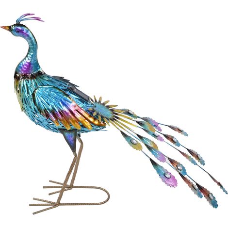 solaire d extérieur en forme de paon aux couleurs vives